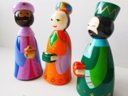 Crèche bois pour jouer :Les rois mages